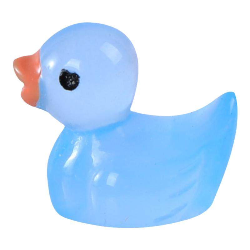 夜光小鸭子仿真动物玩偶桌面装饰摆件儿童水晶玩具迷你行李箱