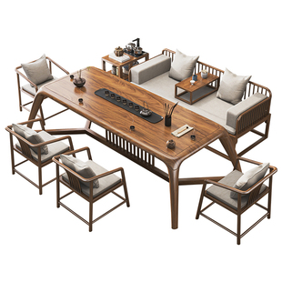 茶桌椅组合宋氏美学实木南美胡桃木家用茶台办公室泡茶桌罗汉床榻