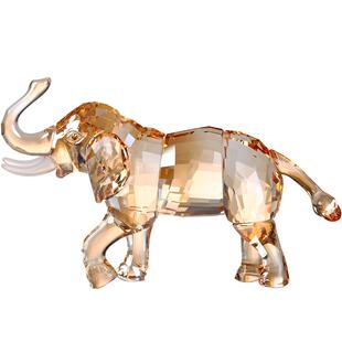 水晶大象摆件现代轻奢酒柜创意办公室情绪稳定摆件吉象装饰品礼物
