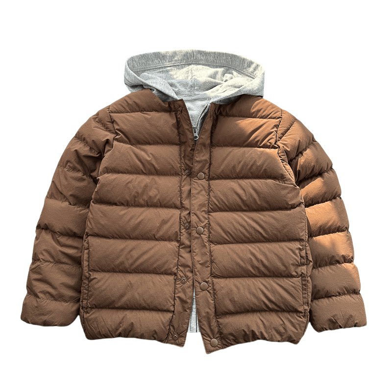 日系90绒加厚内胆圆领羽绒服