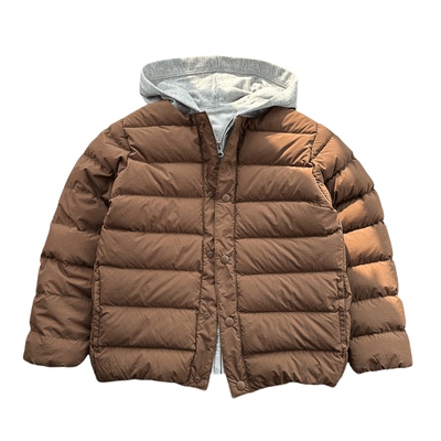 日系90绒加厚内胆圆领羽绒服