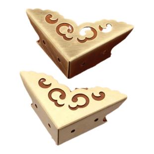 全铜护角樟木箱包角中式仿古角花贴片柜门桌子包边首饰盒三面护角