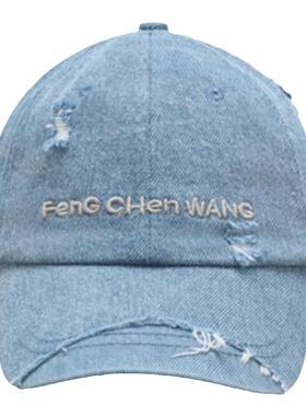 【礼物甄选】FengChenWang破损装饰弯檐水洗牛仔棒球帽男女同款