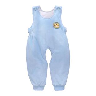 女宝宝背带裤婴儿秋冬季一岁男宝加棉加绒保暖秋装厚冬款开裆棉裤