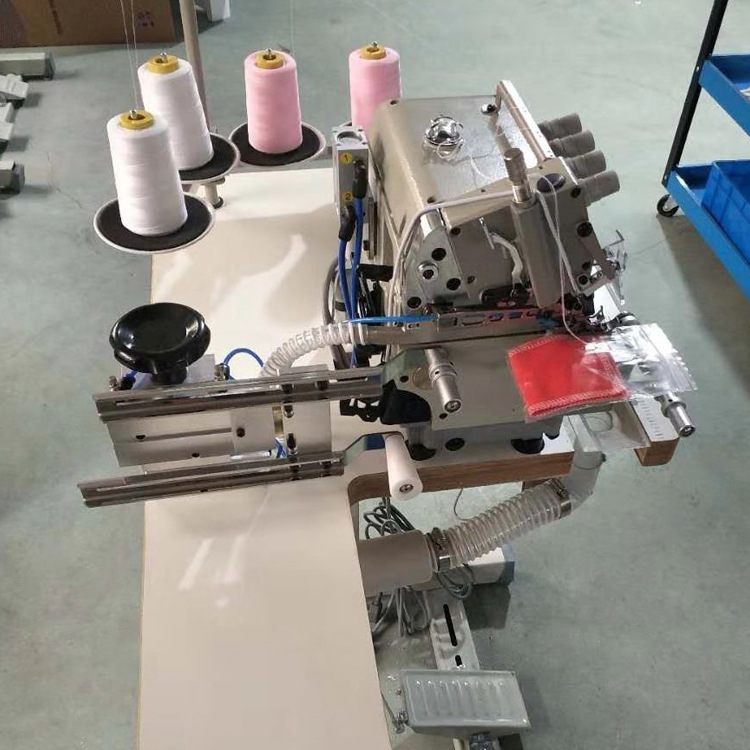 全新自动上圆领设备拉腰缝纫机四线五线工业小嘴包缝机家用锁边机