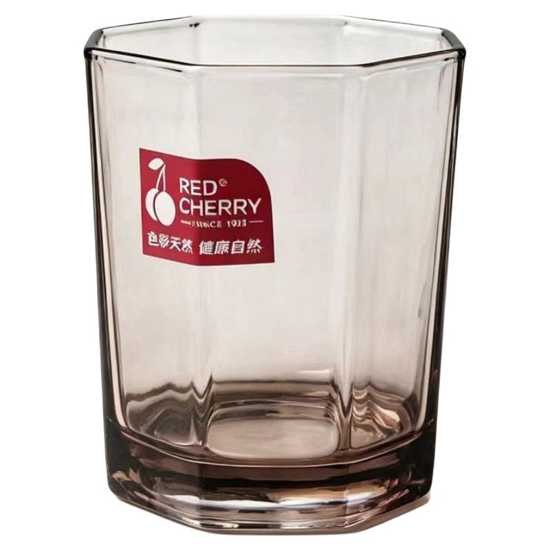 玉晶彩色八角加厚玻璃杯