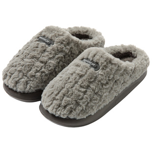 回力棉拖鞋男款厚底加绒2025新款冬季家居室内防滑保暖情侣毛拖鞋