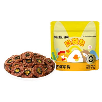 疯狂小狗鸭肉缠雪梨磨牙狗零食