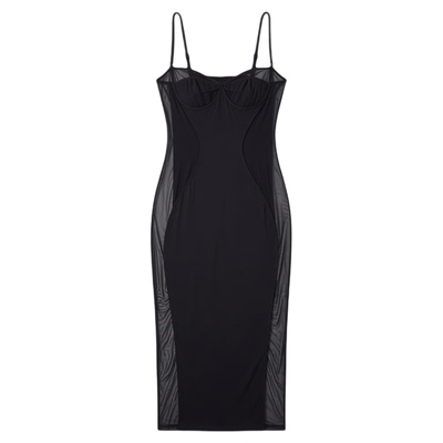 夜店吊带网纱透视包臀长裙