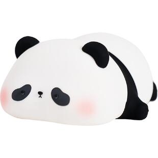 EGOGO胖达熊猫小夜灯硅胶拍拍卧室伴睡眠台灯婴儿喂奶柔光拍拍灯