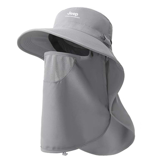 JEEP防晒帽子女夏季护颈遮阳面罩全脸一体口罩基尼防紫外线太阳帽