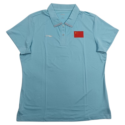 李宁短袖秋季女款乒乓球系列时尚透气常规休闲短袖POLO衫ATSQ390-