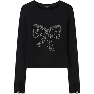 LINCCHIC金羽杰2026年春季新品圆领璀璨设计长袖T恤女S261FK097Y