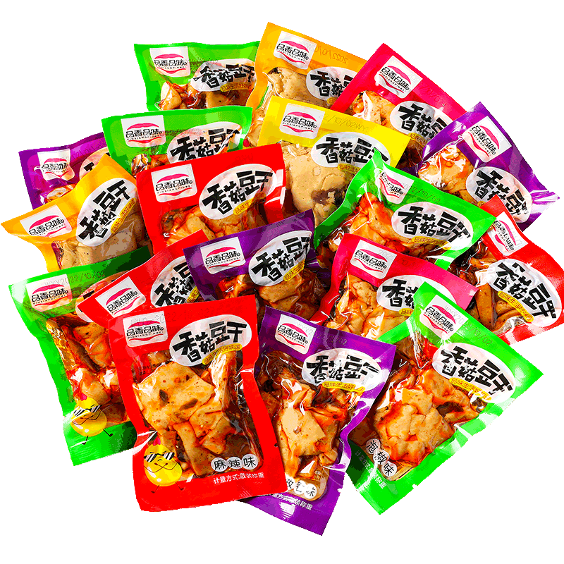 香菇豆干豆腐干辣条小零食小吃休闲美食品整箱散包袋装批发大礼包