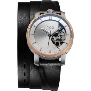 FOB手表R360个性三层黑色绒面革表带时尚法式进口腕表女