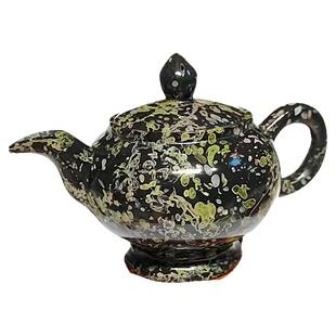 梅花玉大茶壶天然玉石茶具正宗原矿茶杯老料茶碗汝阳玉安山岩摆件