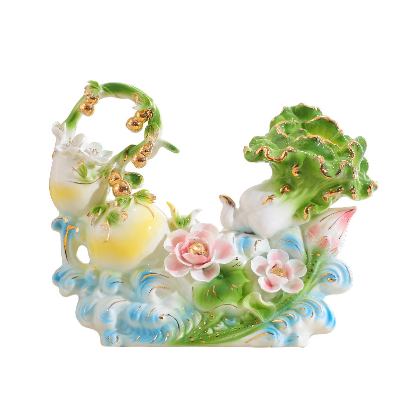 中式葫芦摆件白菜装饰品陶瓷客厅电视柜酒柜工艺品创意结婚礼物