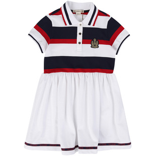 IVY HOUSE常春藤儿童装女童夏新款 针织连衣裙短袖POLO裙子学院风