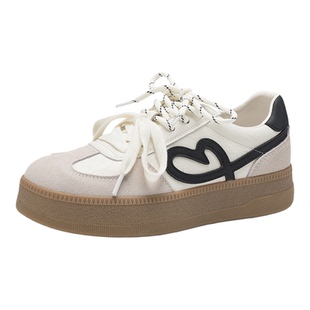 星期六爆款真皮厚底小白鞋女鞋2026春季新款德训鞋百搭运动休闲鞋