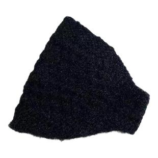 新款针织松鼠绒秋冬空顶帽毛线发带保暖头套白发头饰护耳头巾围脖