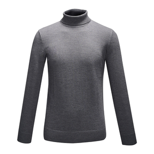 [100%绵羊毛]乔顿男高领毛衣商务休闲纯羊毛针织打底衫纯色羊毛衫