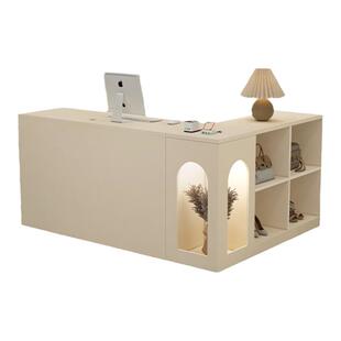 转角收银台店铺小型服装店女装简约吧台桌美甲美容院前台接待柜台