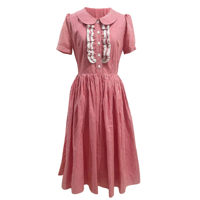 甜系少女娃娃领短袖连衣裙公主风