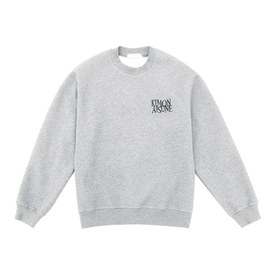 420g重磅灰色刺绣圆领卫衣男生2025新款秋冬季宽松美式纯棉上衣潮