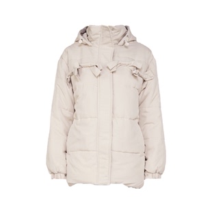 BM外套女2026新款爆款秋冬保暖蝴蝶结连帽高领棉服加厚外套