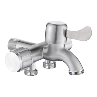 不锈钢多功能水龙头一进三出洗衣机拖把池龙头4分万能接头分流器