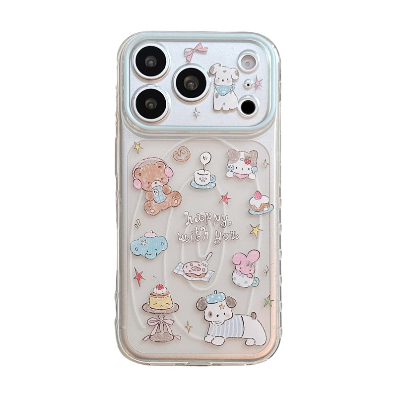 网红ins风油画可爱小动物适用iPhone17包相机健手机壳16PM新款苹果18promax透明防摔15少女14pro软壳13小众12