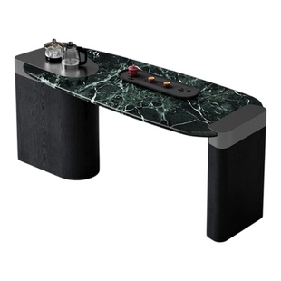 诚骏现代高端茶台天然奢石一体全自动烧水壶阳台实木茶桌2025新款