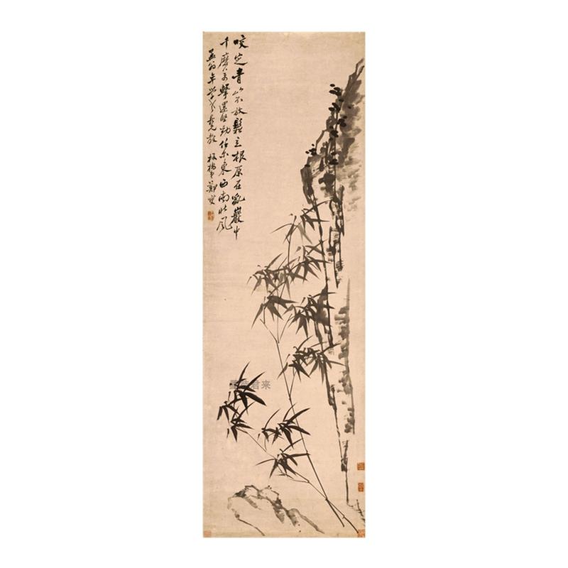 郑板桥《竹石图》仿古客厅装饰画