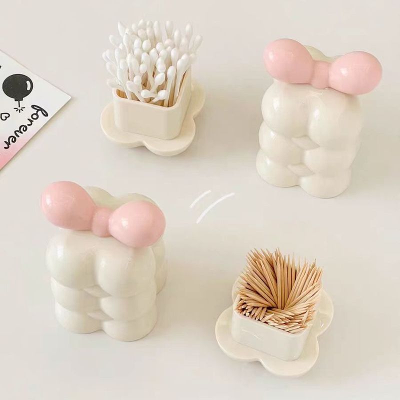 轻奢牙签棉签桶高档创意盖筒收纳值高线带盒牙签红个性网罐家用颜