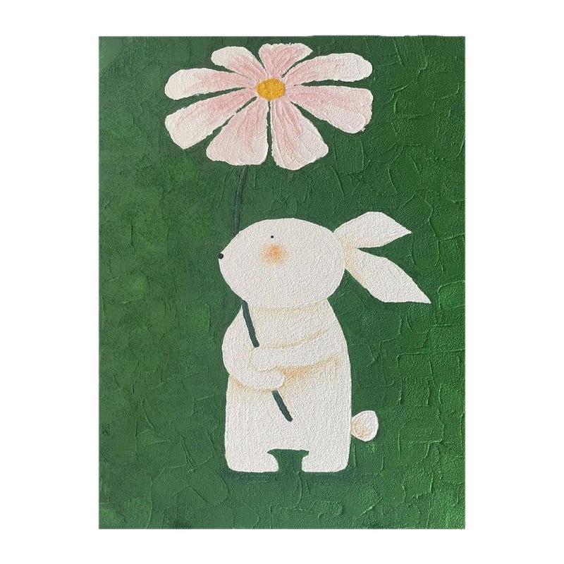 卡通兔子客厅装饰画沙发玄关挂画