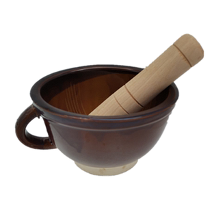 湘菜擂钵擂皮蛋擂辣椒捣蒜钵擂饭擂茶研磨桃江擂茶钵送无漆榉木棒