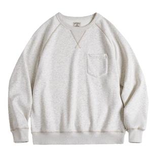 马登工装美式复古重磅圆领加绒卫衣休闲运动加厚保暖上衣男秋