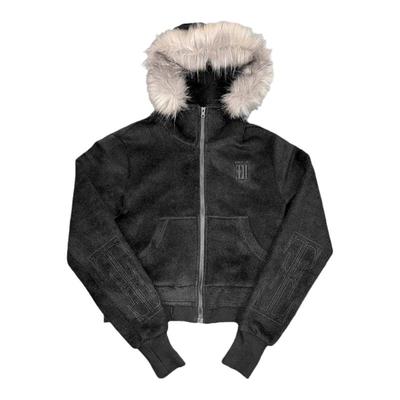 noE*“十字棺”连帽兔绒毛卫衣