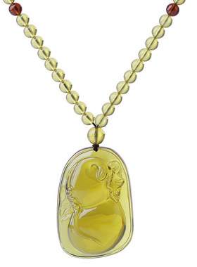 蓝珀吊坠男女长款福袋琥珀毛衣链民族风葫芦项链蜜蜡挂坠礼物首饰