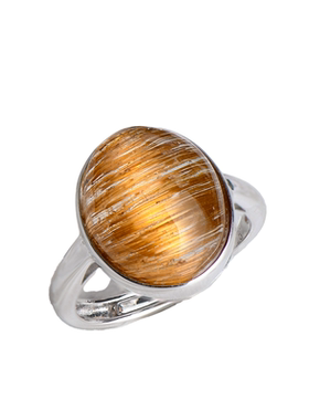 天然金发晶戒指女巴西老矿