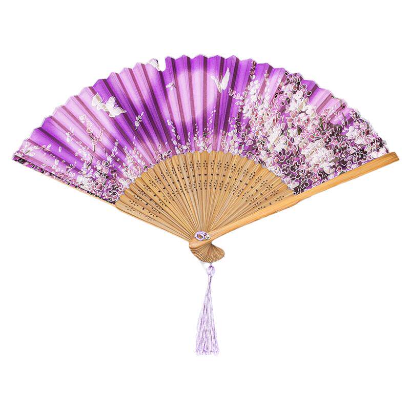 香云纱真丝古风折叠小扇子