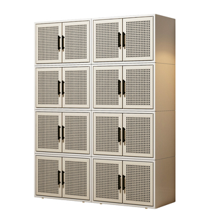 中古风藤编鞋柜多层家用门口2026新款入户门楼道出租房塑料鞋架子