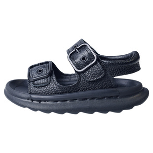 头层牛皮男童凉鞋2026夏季新款中大儿童真皮软底黑色宝宝沙滩鞋子