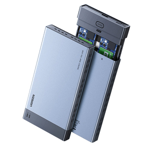绿联m.2固态硬移动盘盒子多双盘位usb3.0/typec转sata外接阵列盒