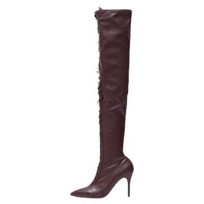 系带长靴爵士舞专用高跟鞋过膝