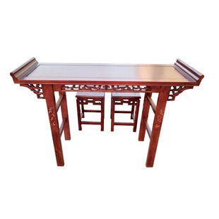 供桌实木中式玄关条几翘头婚庆条案仿古国学桌子马鞍桌椅家用佛台