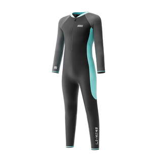 李宁儿童泳衣男女童连体长袖长裤保暖防晒中大童防寒温泉游泳训练