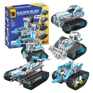 流浪地球积木男孩子益智拼装编程遥控电动履带越野车笨笨机械狗