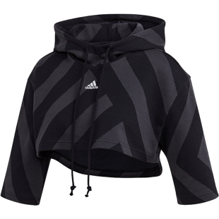 Adidas/阿迪达斯正品女子短款休闲运动短袖连帽衫卫衣 GT5663