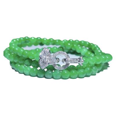 女小米珠链扣翡翠18K金镶嵌钻石